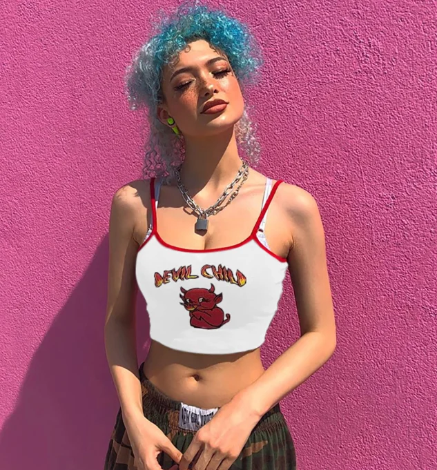 

Goocheer spaghetti straps print patchwork sexy camis 2019 summer women fashion club party streetwear crop tops