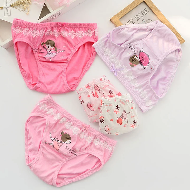 5pcs/pack Fashion Underpants for Girls Cotton Briefs Cartoon Kids Underwear toddler Panties High Quality Children Shorts | Мать и ребенок