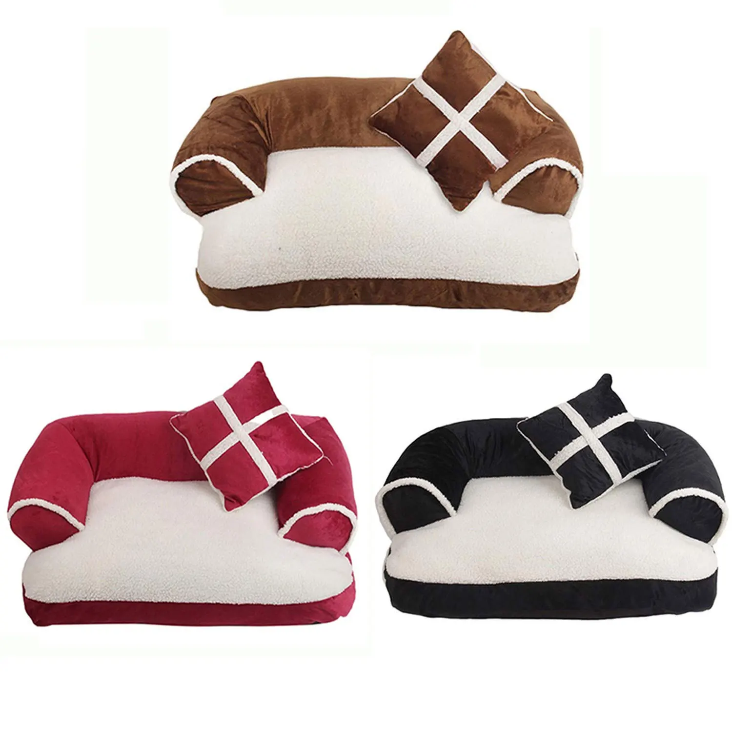 Собака кровать теплые удобные зимние роскошная для собаки Диван с подушкой