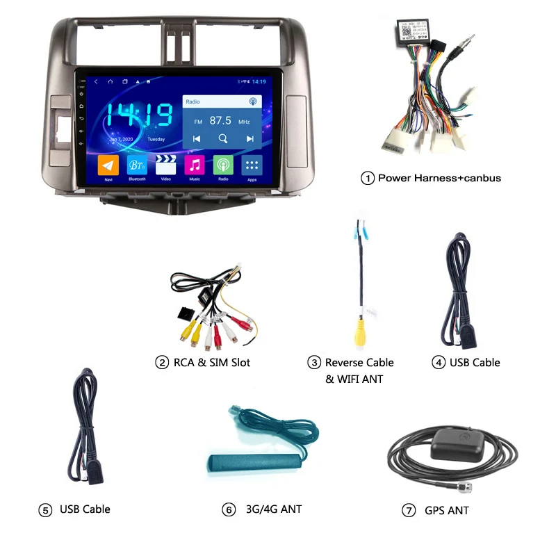 4G LTE 6G + 128G Автомагнитола мультимедийный Android 10 видеоплеер навигатор GPS для Toyota LAND