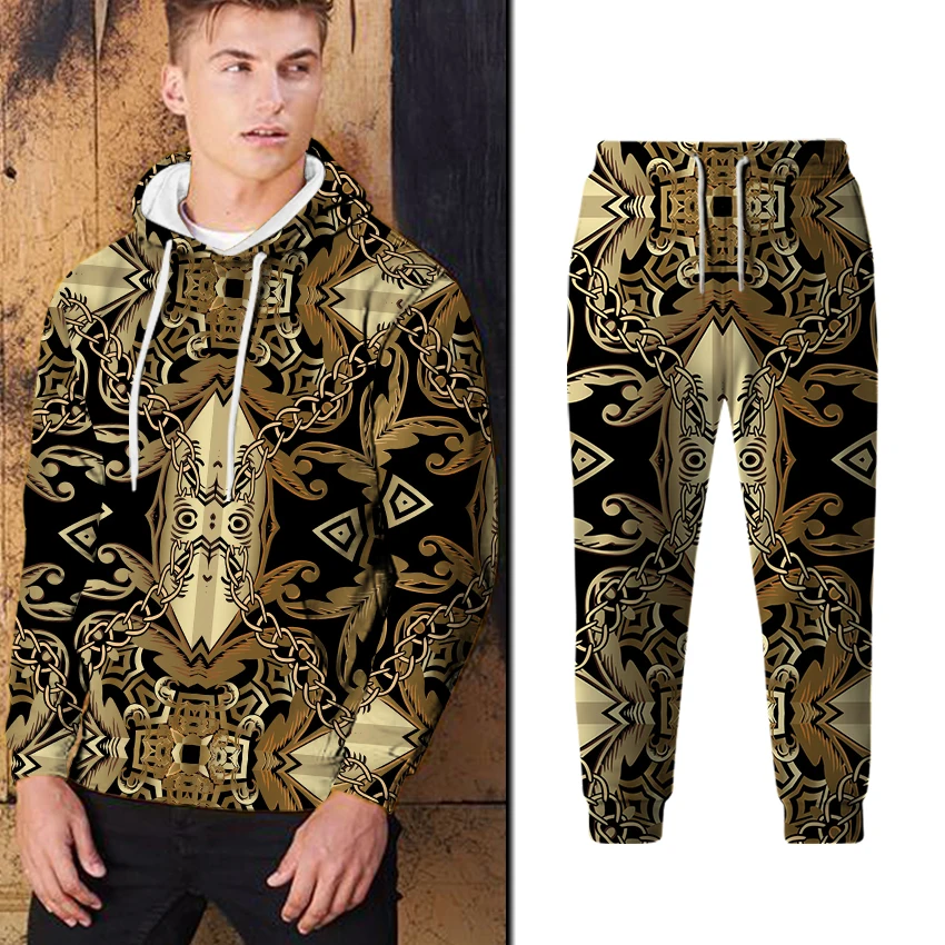 

Мужской спортивный костюм, мужская спортивная одежда, мужской костюм, свитер, костюм с капюшоном, Топ с длинным рукавом + брюки, повседневный...