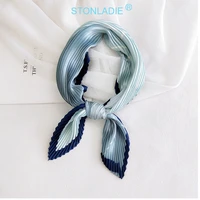 HOT Designer Korea Scarfs Pleated Neckchief All-Match Ladies Scarves Printed Foulard Decorative Headscarf Women Shawls For Girl