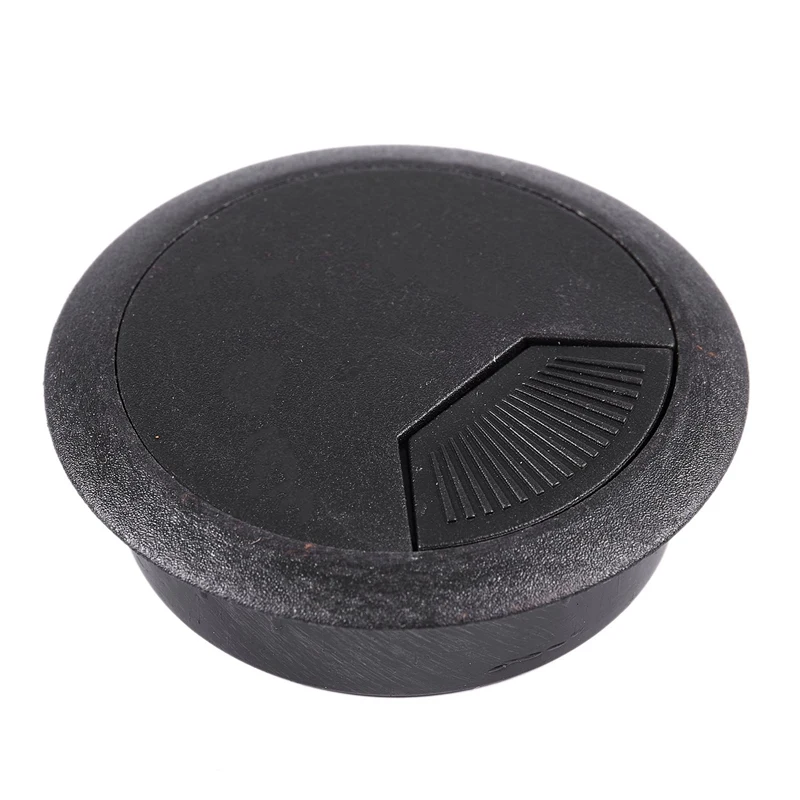 

3 Pcs 50mm Drill Hole Dia Desk Wire Cord Cable Grommets Cover Black