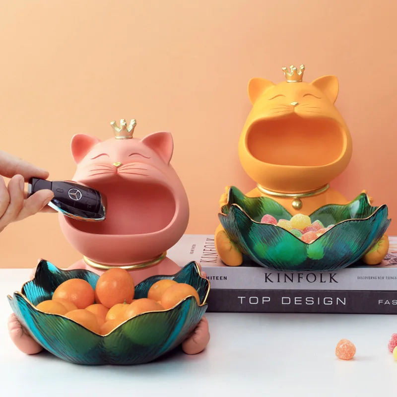 

Creative Home Decoration Storage Figurines Cute Animal Sculpture Crafts Candy Snack Plate Living Room Decoration Ornament Gifts