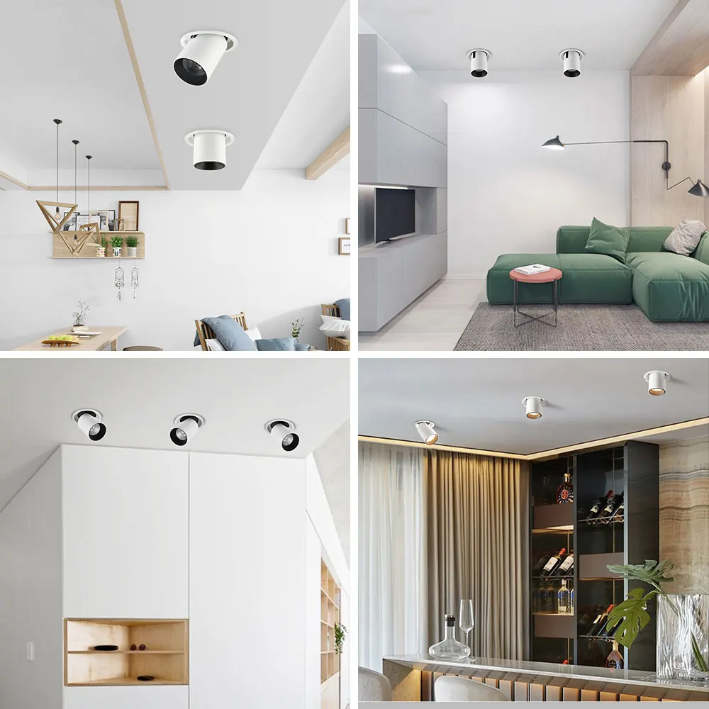 

Rotating CREE COB LED Downlight Recessed Aluminum 12W 25W Adjustable Living Room 5 Years Warranty Dimmable Spotlights