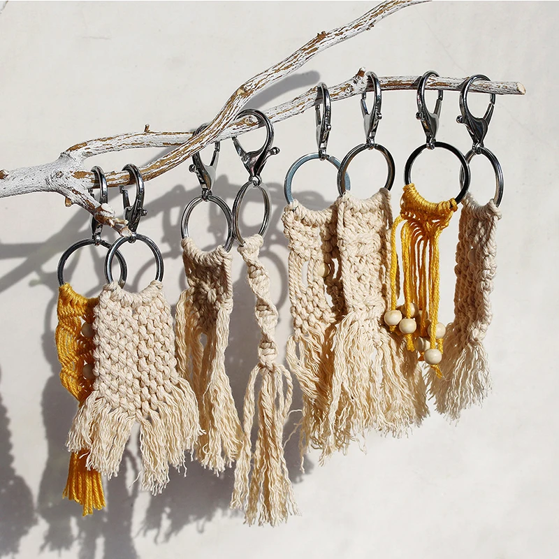 Женский брелок для ключей в стиле бохо сумка макраме подвеска автомобиля