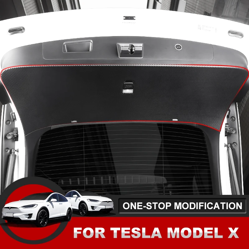 

Наклейка из углеродного волокна, защитная пленка из углеродного волокна, декоративная защита багажника для задней двери Tesla Model X 2016-2020