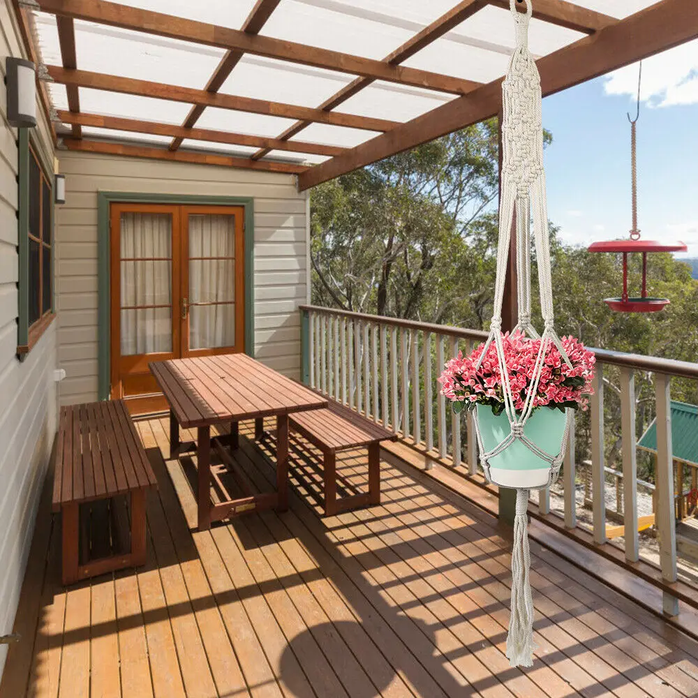 Вешалка для садовых растений макраме подвесная корзина веревка цветочных