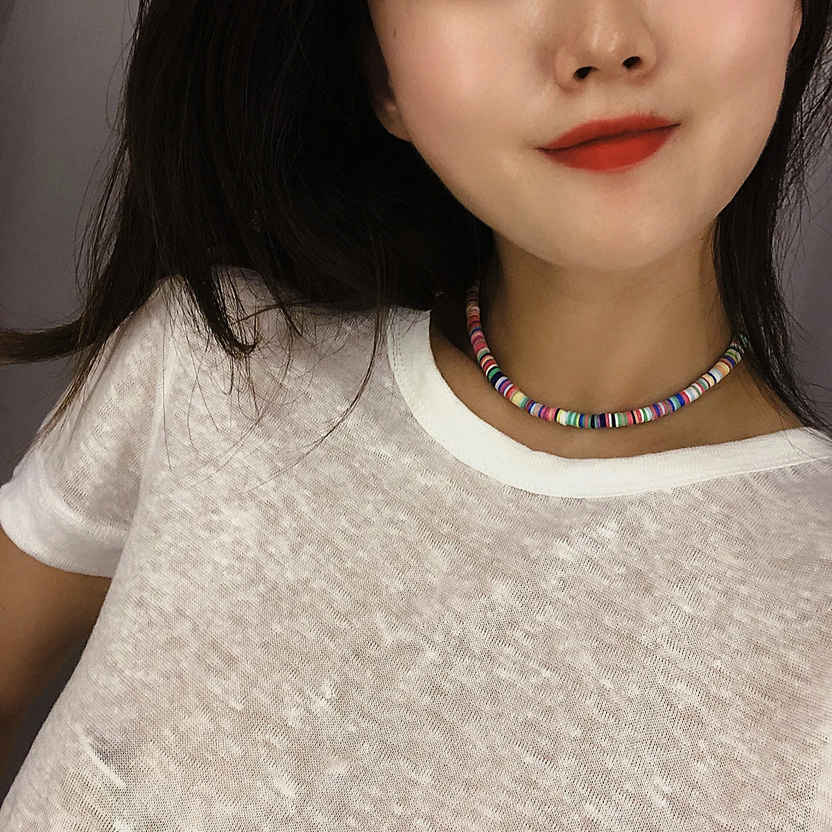 SHIXIN Boho цветное колье-чокер для женщин модное Радужное корейское ожерелье этническое украшение воротника на шею колье
