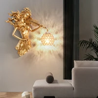 Creative Retro LED Wall Lamp European Style Bar Restaurant Cafe Decorative Antique Wall Light Indoor Lighting Aisle Wall Sconce
