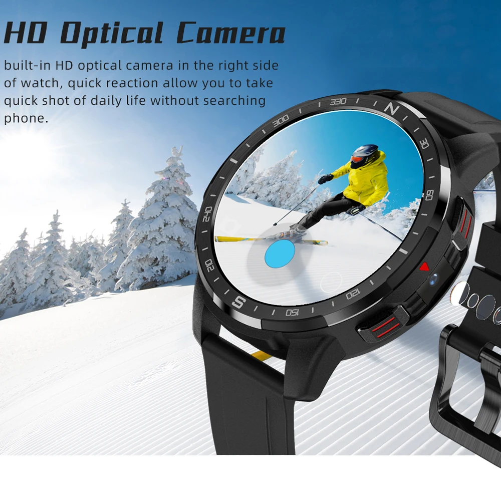new 4g smart watch phone 1000mah long standby 128gb rom large memory hd 5mp camera gps mens sports smartwatch for android ios free global shipping