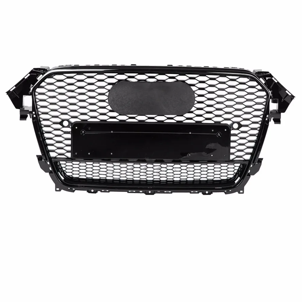 

For RS4 Style Front Sport Hex Mesh Honeycomb Hood Grill Gloss Black for Audi A4/S4 B8.5 2013-2016 For quattro style