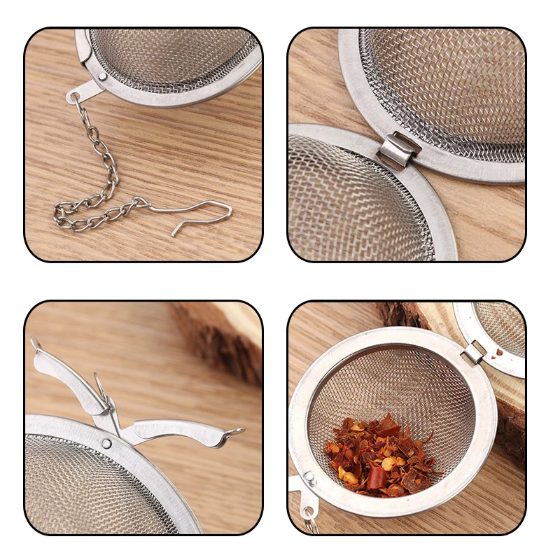 

Stainless Steel Tea Infuser Sphere Locking Spice Tea Ball Strainer Mesh Infuser Tea Filter Strainers Kitchen Accessories Tool