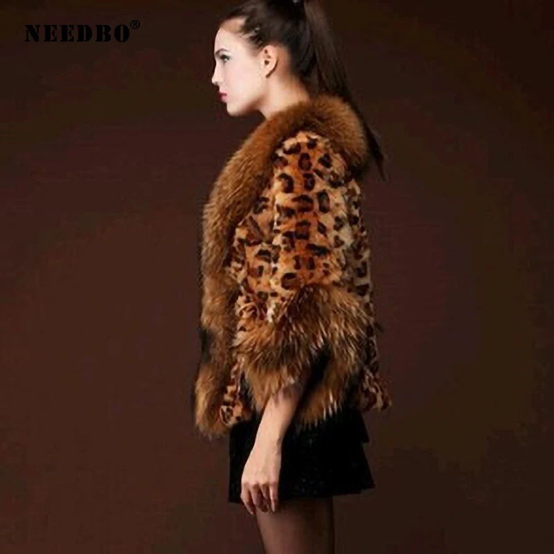 NEEDBO Faux Fur Coat Women Jacket Leopard Streetwear Warm Teddy Jacket Coat Oversize 2020 Outerwear Soft Fluffy Jacket Women
