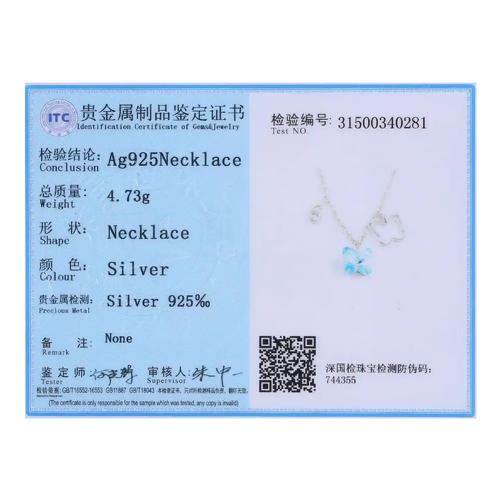 

Crystals Multi-Butterfly Diamond Pendant LEKANI Crystals From Swarovski Necklace 925 Sterling Silver Gifts Wedding for Girl