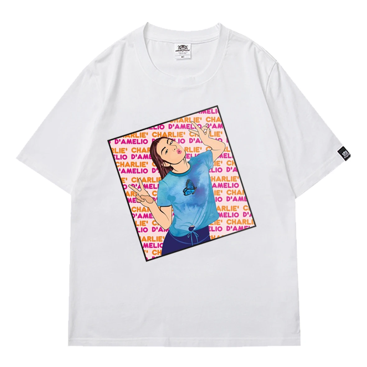 

Charli Damelio Cool T Shirt Mens 2021 Summer Fun Men Oversized T-shirt Print Tops & Tees Hipster Boy Teens Casual Street Tshirt