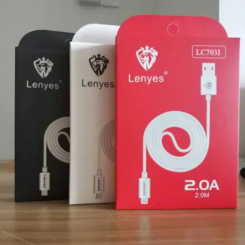 Lenyes 3 м 2 1 5 микро USB кабель 1A 2A 2.4A проволочные заряжающие провода линия IOS и Android