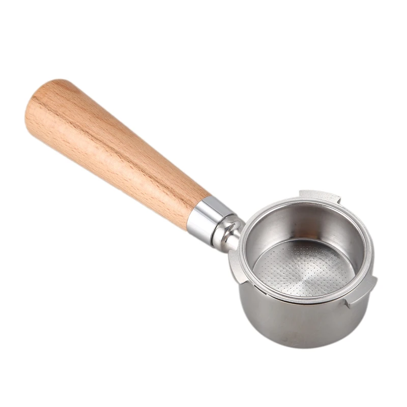 

Includes 51mm Stainless Steel Bottomless Espresso Machine Wooden Handle Filter Basket with Powder Compactor