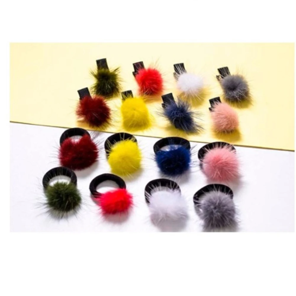 10 шт./лот Детские милые аксессуары для волос головные уборы мини-норковые шарики