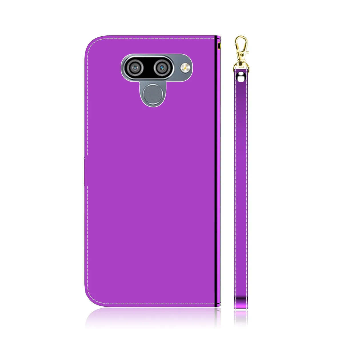 Имитационное зеркало флип чехол для LG Q60/LG K50 противоударный с подставкой и