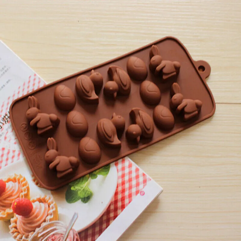 Силиконовая форма для помадки утка кролик шоколадный запеченный ледяной куб