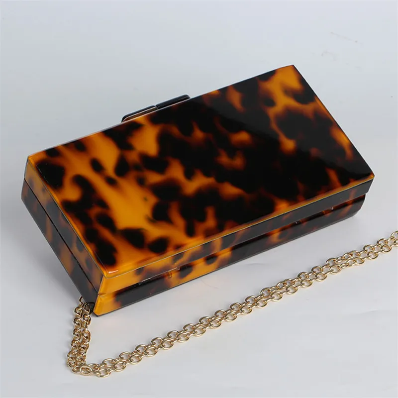 Классический акрил женские сумки Повседневная сумка мессенджер Leopar Box клатч