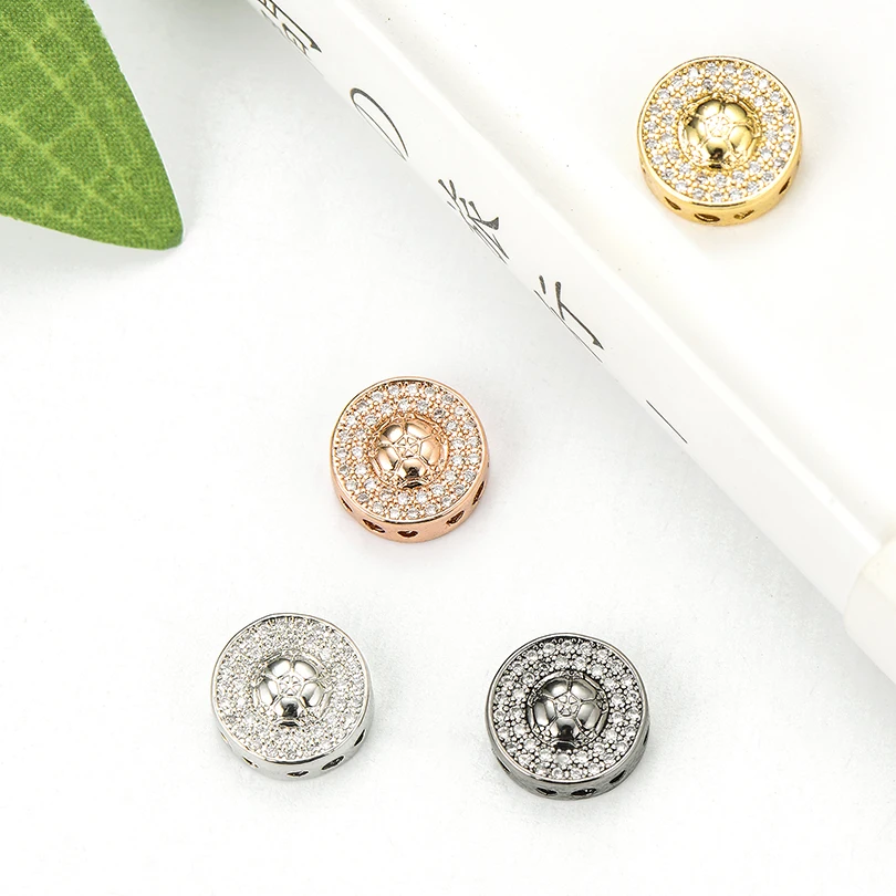 Neovivi Блестящий Белый цирконовый шарик круглый шар амулеты микро проложить CZ