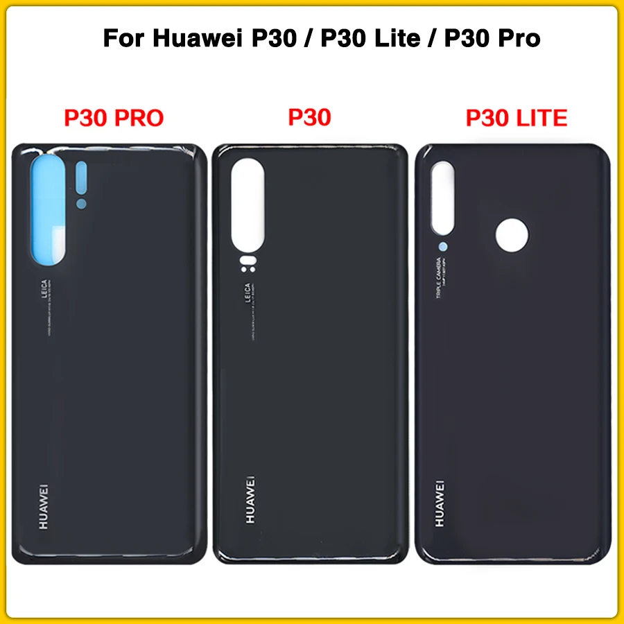 Чехол на заднюю панель для huawei P30/P30 Lite/P30 Pro, задняя крышка на батарейках, задняя крышка на дверь, стеклянная панель+ клейкая наклейка