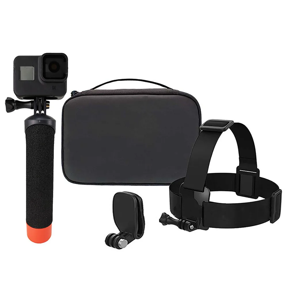

5 in 1 Action Camera Headband Buoyancy Rod Hat Clip Protective Case Storage Bag for Gopro Max Hero 8 7 6 5 Camera Accessories