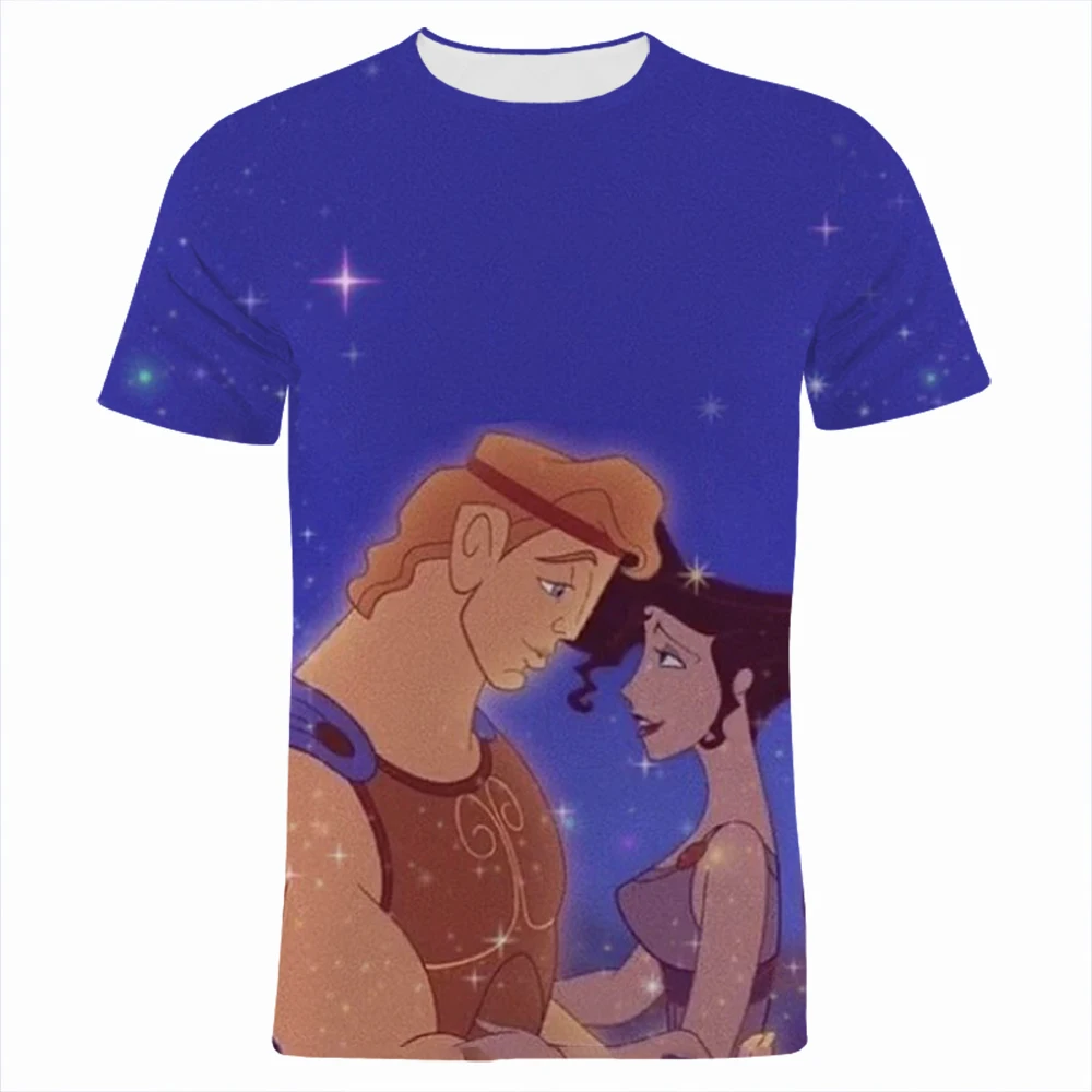 Футболка Hercules для мужчин и женщин летняя мультяшная Детская рубашка с 3D-принтом