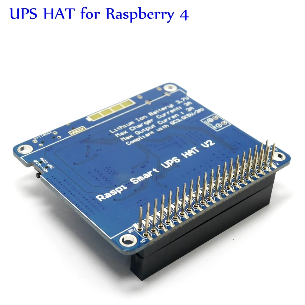 UPS2HATforPi4 UGEEK UPS 2 шляпа с батареей для Raspberry 4B/3B+/3B | Поддержка 3A зарядного устройства/тока выход | совместимый с быстрой зарядкой QC3 - Цвет: UPS2HATforPi4