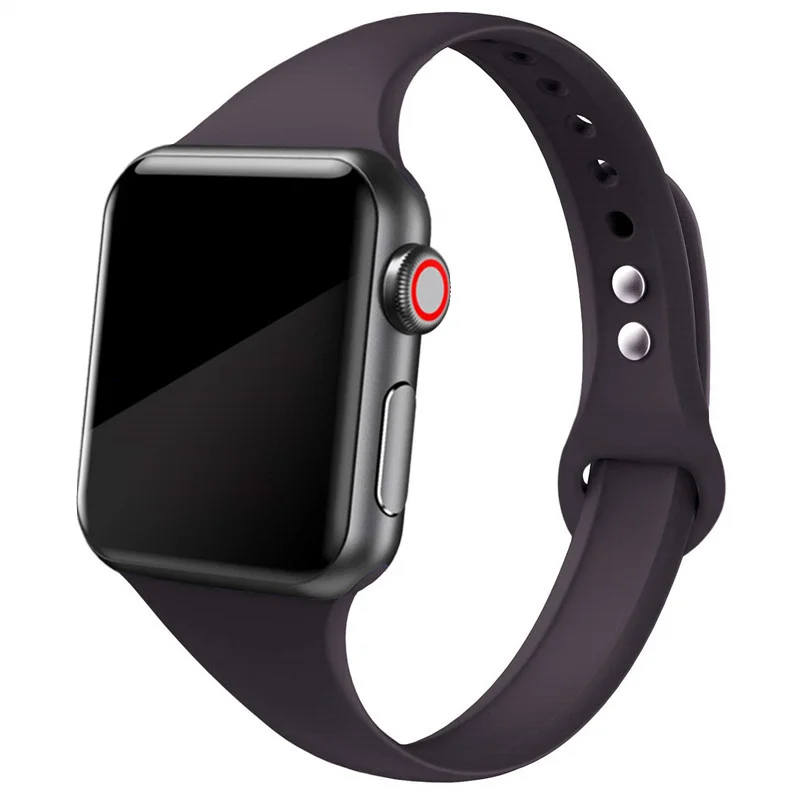 cocoa 28 Ремешок для apple watch, ремешок для apple watch 5, 4, 3, 2, iWatch, ремешок 42 мм, correa, 38 мм, 44 мм, 40 мм, силиконовый браслет pulseira, ремешок для часов - Цвет ремешка: cocoa 28
