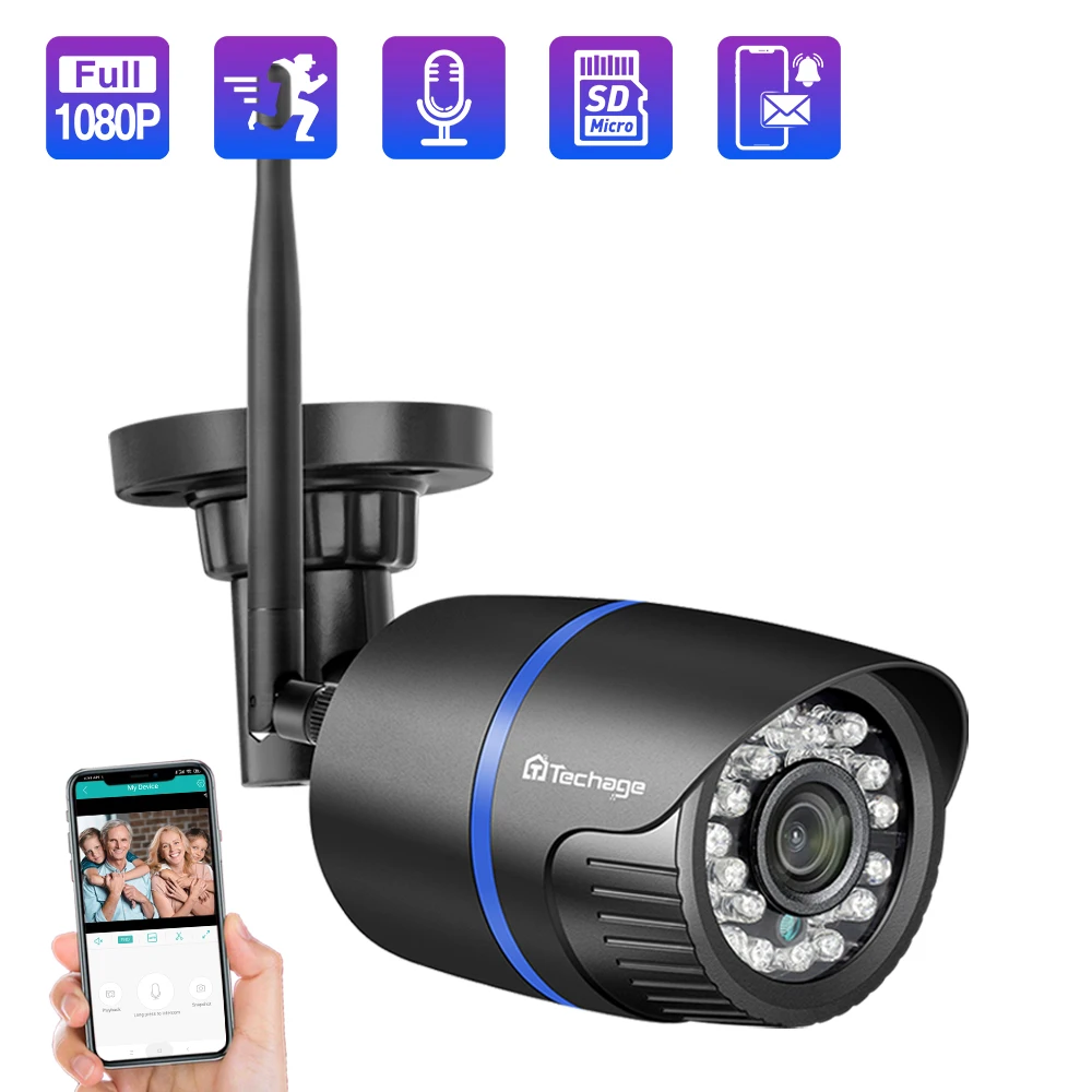

1080P 2MP Wireless IP Camera Security Wifi Camera Outdoor IR Night Vision Audio Record CCTV Video Surveillance P2P Onvif