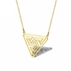 Женские ажурные геометрические ожерелья RIR из нержавеющей стали золотого цвета в виде треугольника, минималистичное ювелирное ожерелье