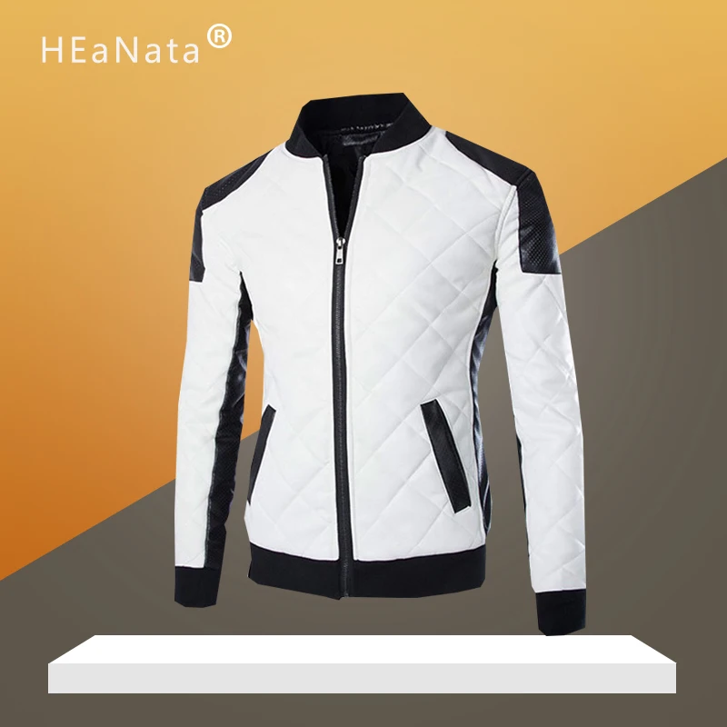 Куртка мужская кожаная составного кроя на осень/зиму 2019|Мужские куртки| |