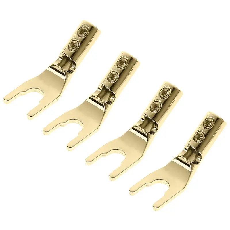 

4Pcs 45 Degree Y Speaker Spade Connectors Fork Terminal Screw Locking Plug for DIY Speaker Wire,Insulated Connector Electrical C