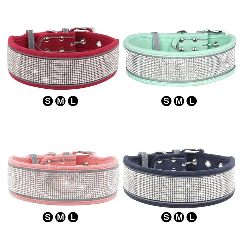 Домашние питомцы собаки ошейник для ночного жгут собака капот Bling Стразы Mutisize С