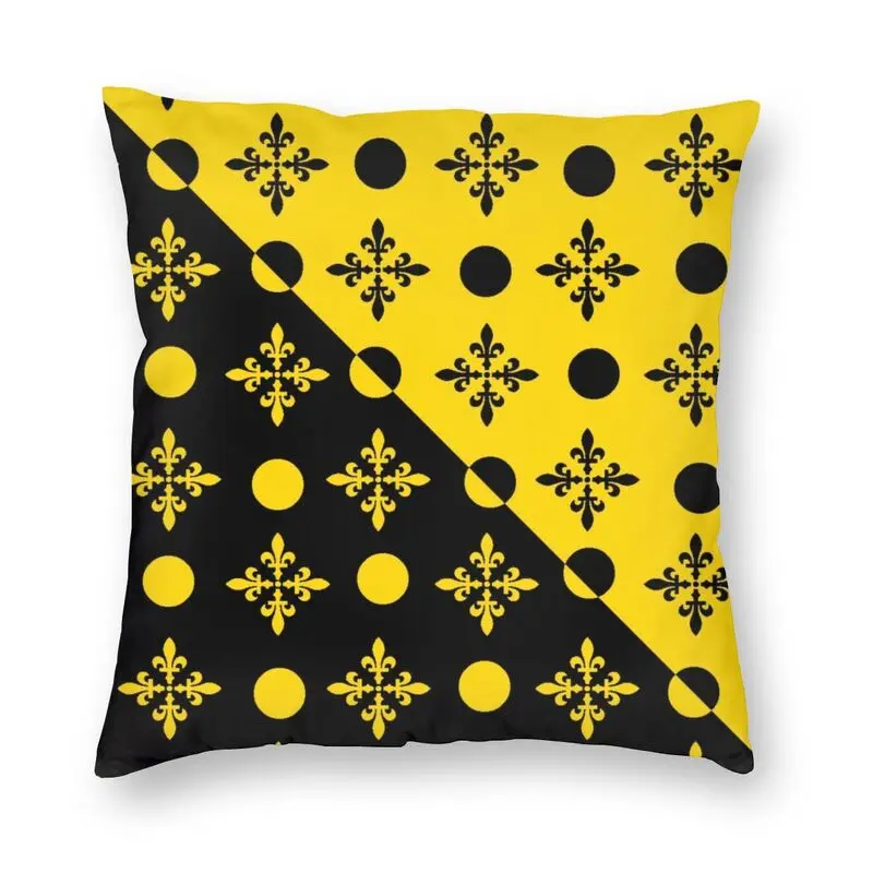 

Pop Polka Dots Fleur De Lis Throw Pillow Case Decoration Custom Square Lily Floral Cushion Cover 40x40cm Pillowcover for Sofa