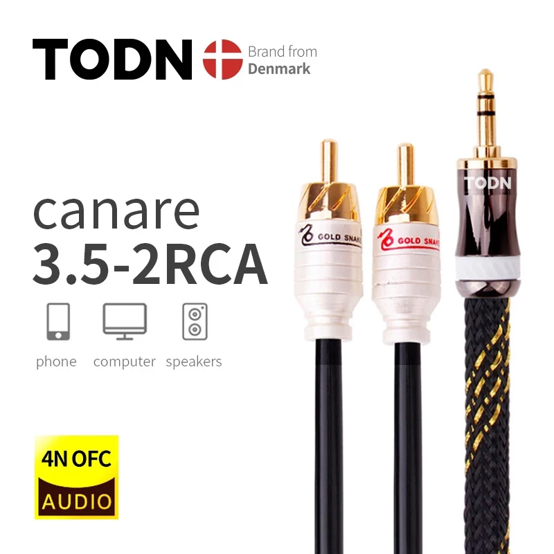 canare HiFi cable audio RCA cable Audio signal wire plug 3.5mm aux plug convert 2 RCA plug