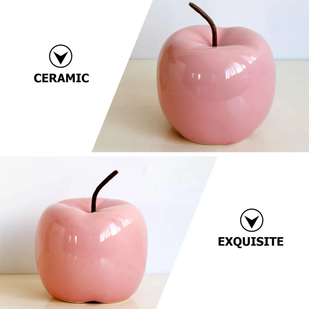 

1pc Artificial Apple Desktop Adornment Ceramic Apple Model Crafts Decoration