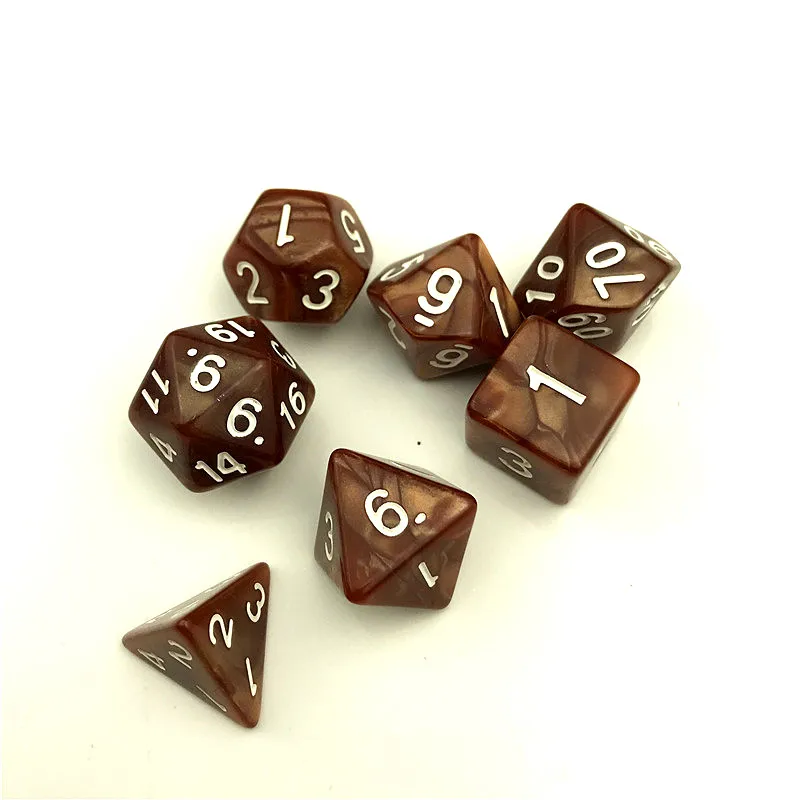 7 шт./компл. кости D4-D20 многосторонний игральные кости 9 видов цветов Настольный полиэдральный набор акриловых Пластик детский набор игрушек - Цвет: 9