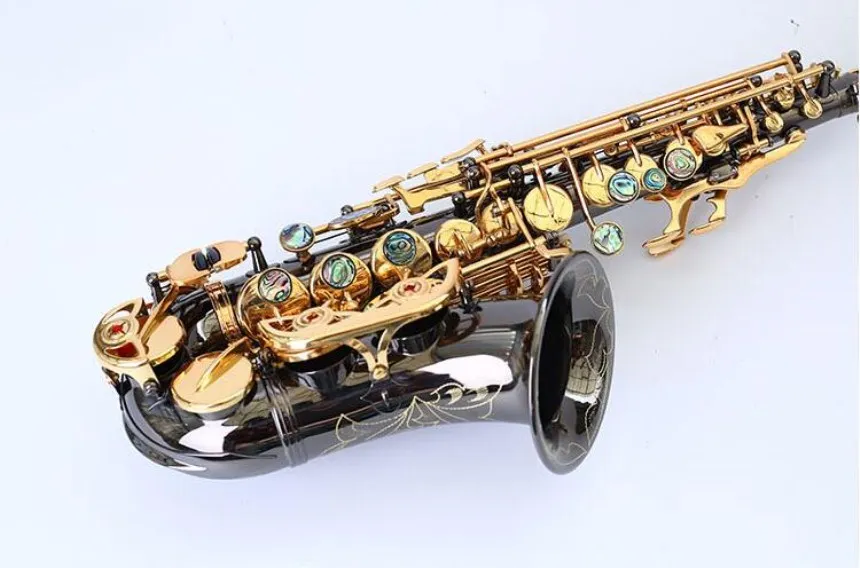 Brass Black Nickel Gold Key Carve Pattern Bb Bend Althorn Soprano Saxophone Abalone Button Buttons Wind Instrument With Case | Спорт и