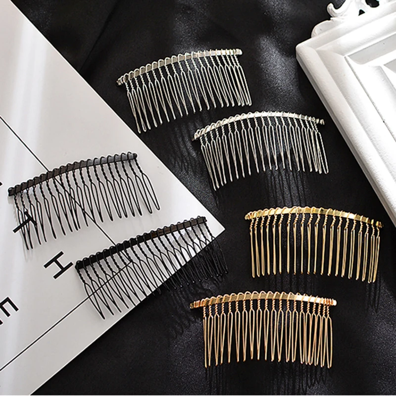 

20-tooth bridal comb iron wire headband headdress insert comb DIY hair accessory crown 10pcs