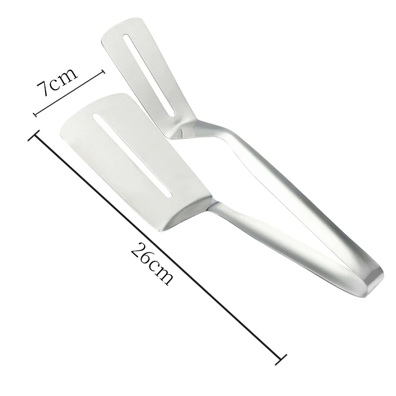 

2pcs Barbecue Clip 304 Stainless Steel Frying Fish Spatula Barbecue Meat Clip Cooking Turning Fish Frying Spatula Food Clip