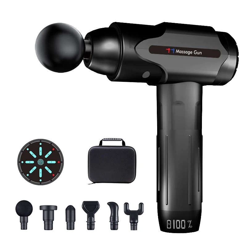 Massage Gun with LCD Display Sport Therapy Muscle Massager for Fitness 90mm Stroke 2500mah Battery Fascia Gun with Portable Bag