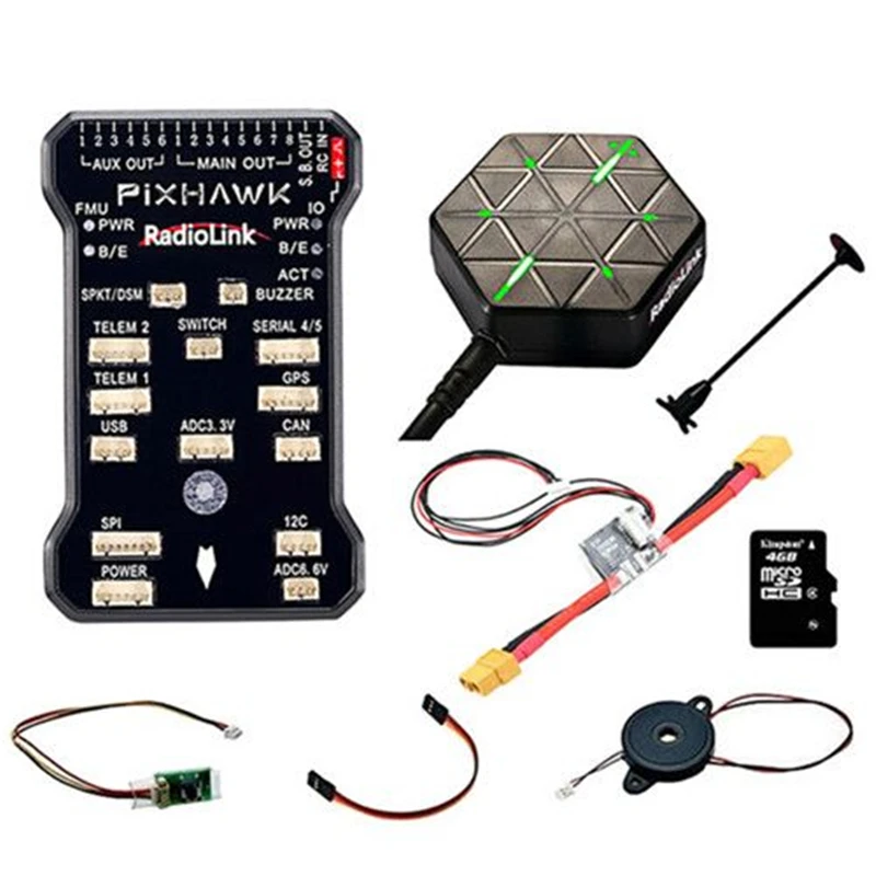 Контроллер полета Radiolink Pixhawk PIX APM комбинированный с GPS-держателем M8N GPS-зуммер 4G