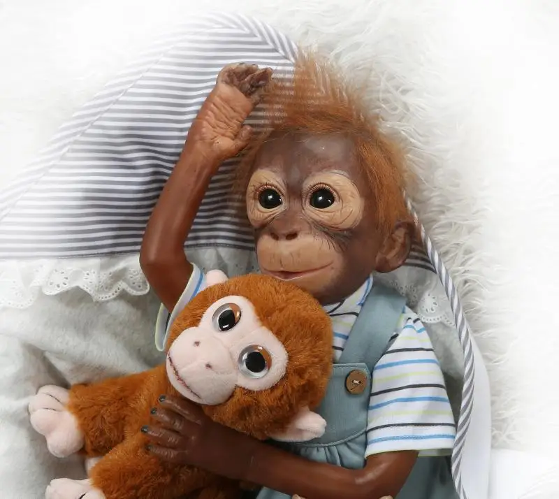 Новинка 21 дюймов 52 см 100% ручной работы boneca reborn Monkey очень мягкие силиконовые