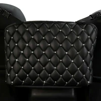 leather car organizer backseat storage handbag holder organizer mesh large capacity bag diamond gadgets interior car accessory