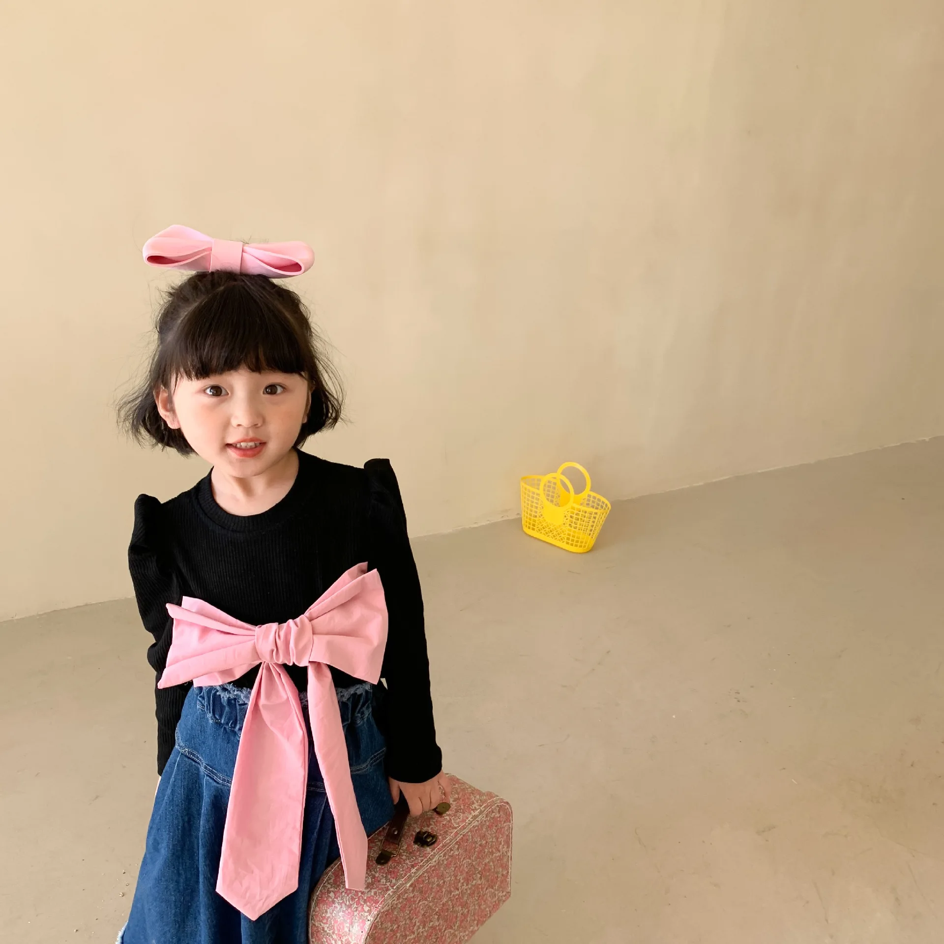 Новинка весны 2021 корейский топ для девушек рубашка с большим бантом на груди и