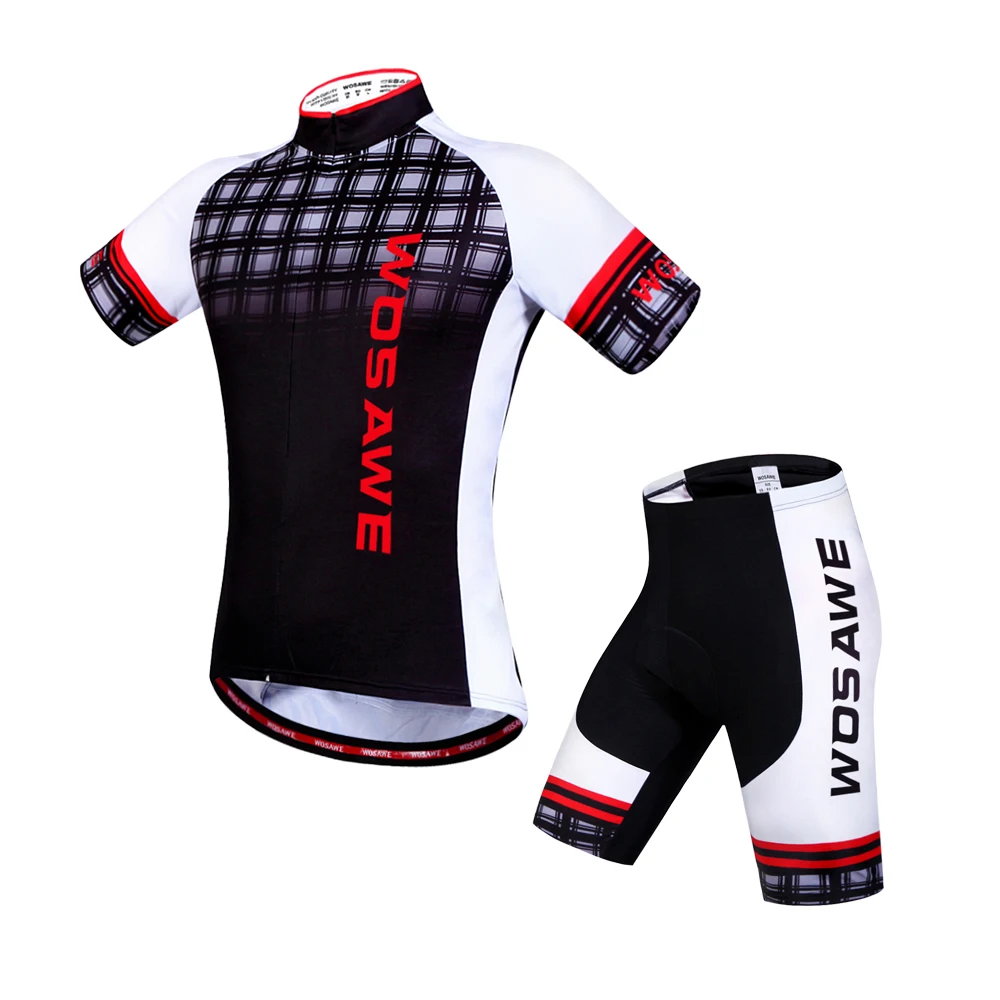 Jersey and Shorts WOSAWE Pro велосипедные майки Набор дышащий гоночный велосипед одежда быстросохнущая лайкра гелевая накладка MTB велосипед Джерси Майо ciclismo - Цвет: Jersey and Shorts